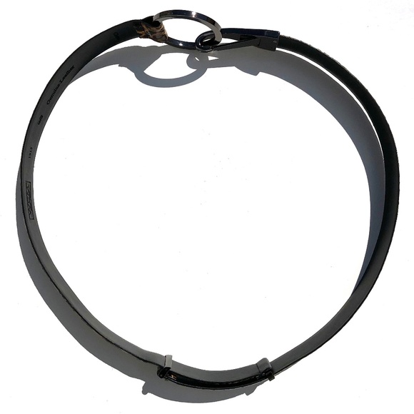 WCM New York leather belt women O/S adjust animal print leopard snake gunmetal - Picture 14 of 16